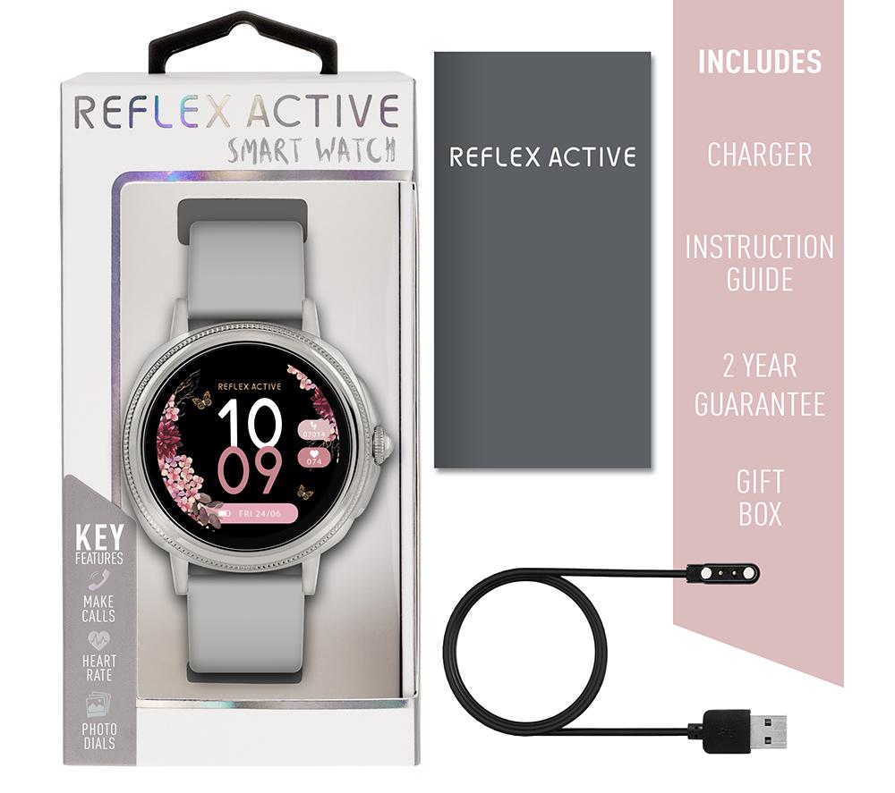 REFLEX ACTIVE Series 25 Smart Watch - Silver & Grey, Silicone Strap - image 5