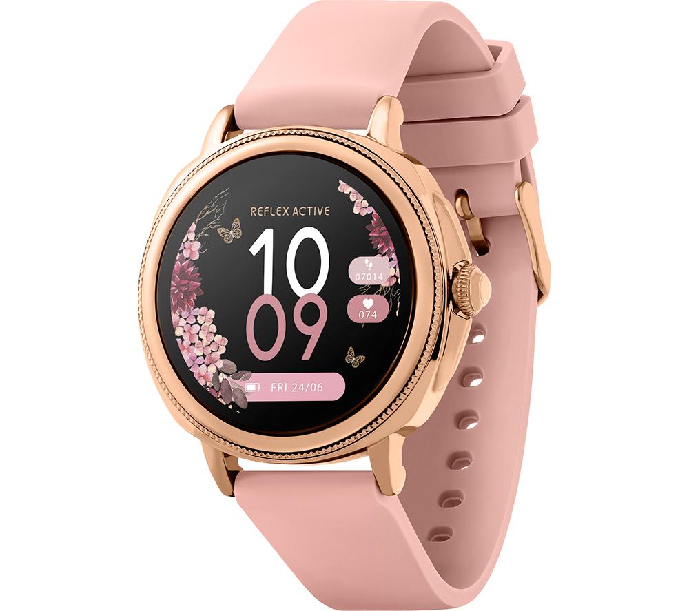 REFLEX ACTIVE Series 25 Smart Watch - Rose Gold & Pink, Silicone Strap, Pink