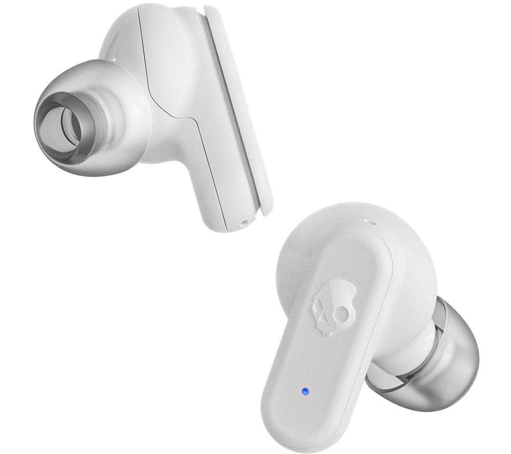 SKULLCANDY Dime 3 Wireless Bluetooth Earbuds - Bone & Orange Glow, White