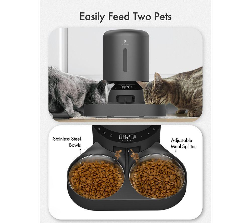 PETLIBRO Granary Automatic Dual Pet Food Feeder - 5 Litre, Black image number 9 of 12