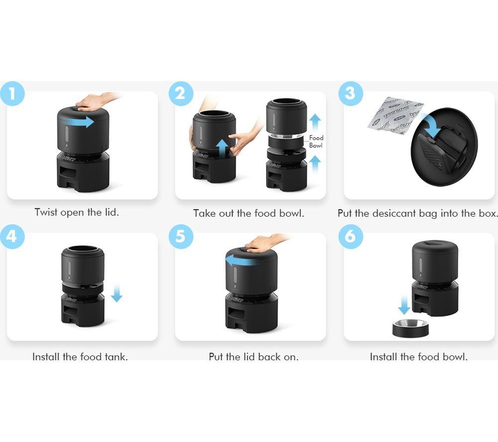 PETLIBRO Granary Automatic Pet Food Feeder - 3 Litre, Black image number 3 of 8