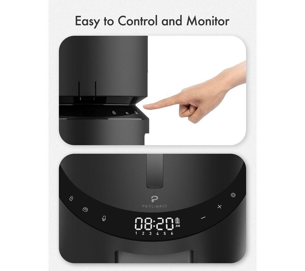 PETLIBRO Granary Automatic Pet Food Feeder - 3 Litre, Black image number 6 of 8