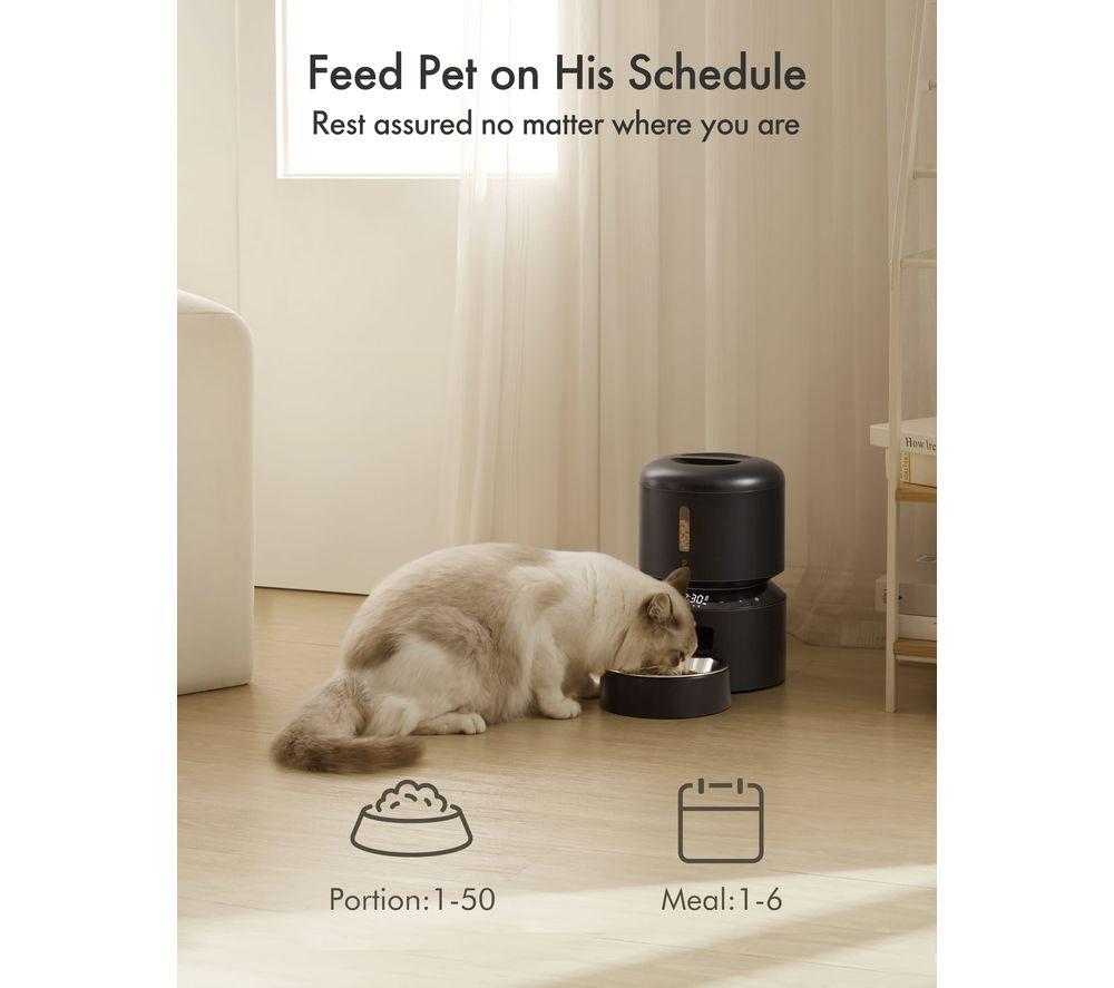 PETLIBRO Granary Automatic Pet Food Feeder - 3 Litre, Black image number 7 of 8