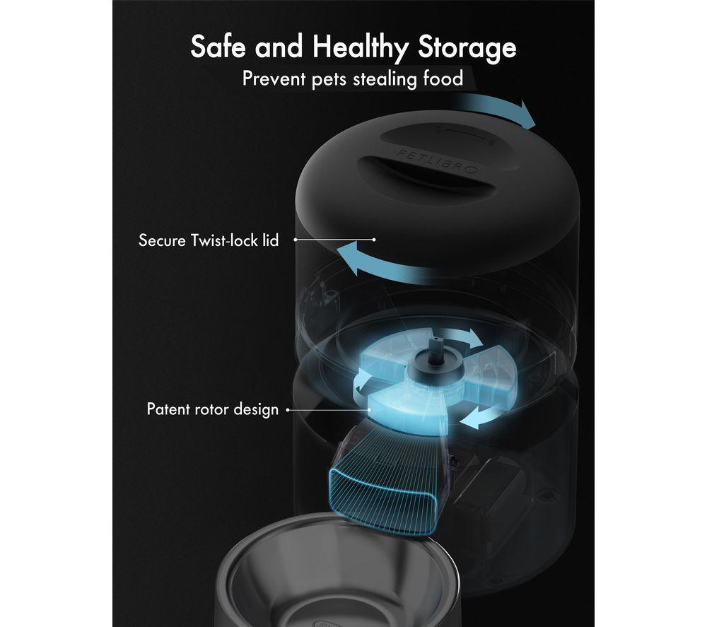 PETLIBRO Granary Automatic Pet Food Feeder - 3 Litre, Black image number 8 of 8