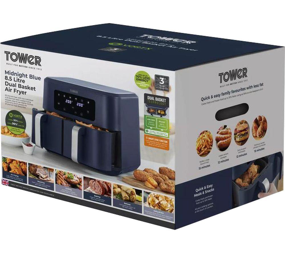 TOWER Vortx T17137CMNB Dual Basket Air Fryer - Midnight Blue image number 2 of 2