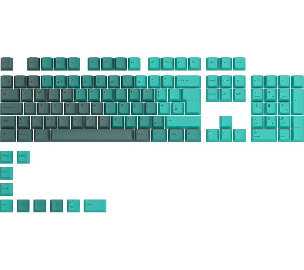 Glorious Gpbt Keycaps - Uk Layout, Rain Forest, Green,Blue