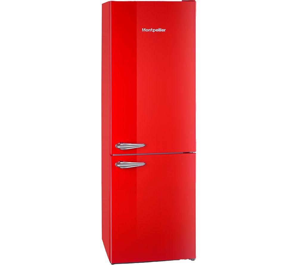 MONTPELLIER Retro MAB386ER 60/40 Fridge Freezer - Red image number 3 of 5