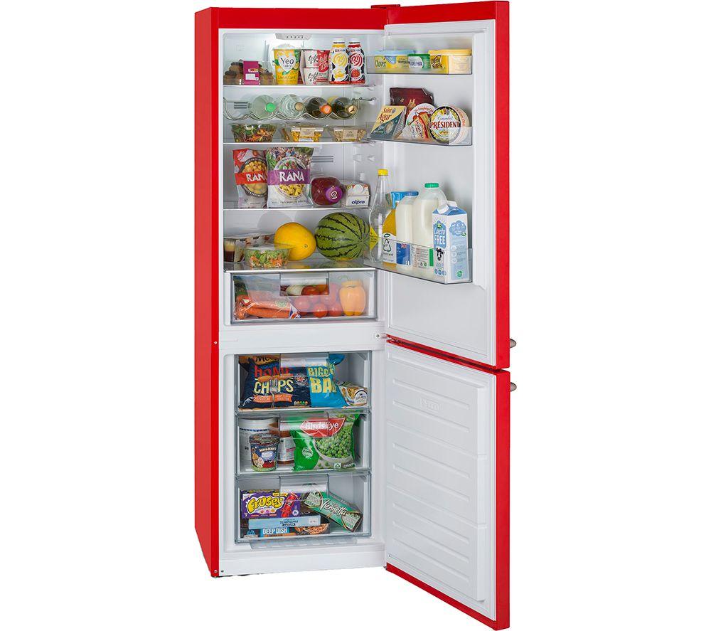 MONTPELLIER Retro MAB386ER 60/40 Fridge Freezer - Red image number 4 of 5