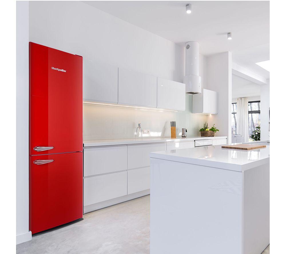 MONTPELLIER Retro MAB386ER 60/40 Fridge Freezer - Red image number 5 of 5