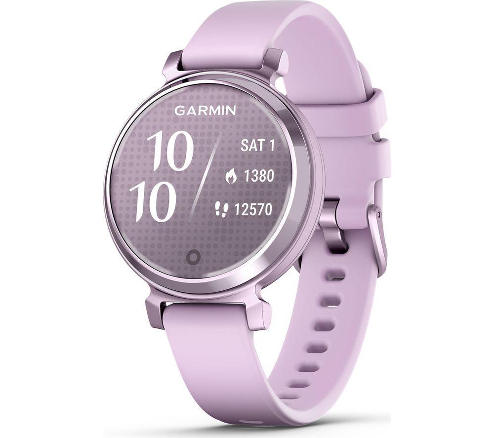 Garmin Lily 2, Stylish Small Smartwatch and Fitness Tracker with Hidden Display, Patterned Lens , Bright Touchscreen Display and up to 5 days battery life, Lilac