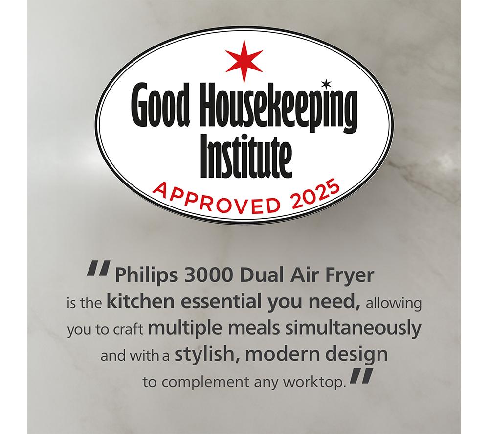 PHILIPS 3000 Series NA352/00 9L Dual Basket Air Fryer - Charcoal Grey & Copper image number 2 of 15