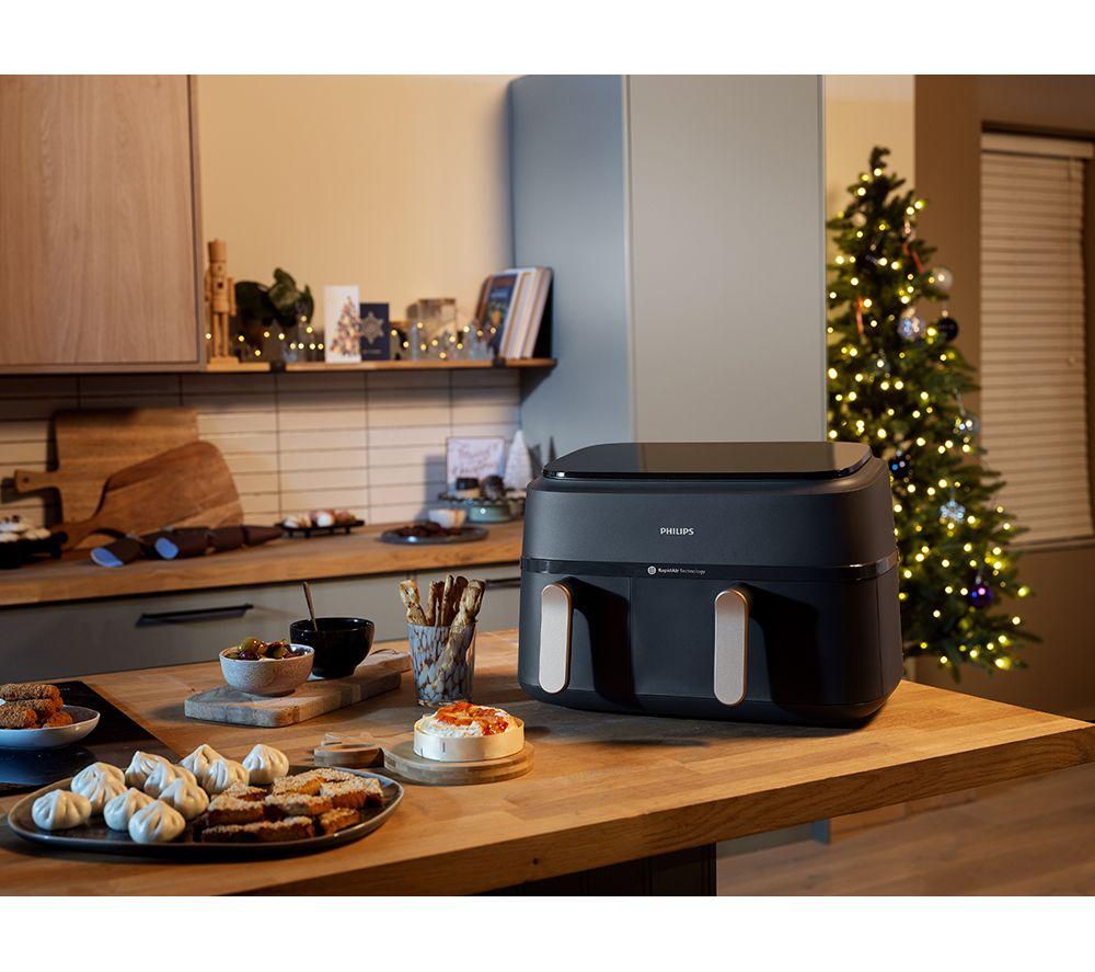 PHILIPS 3000 Series NA352/00 9L Dual Basket Air Fryer - Charcoal Grey & Copper image number 14 of 15