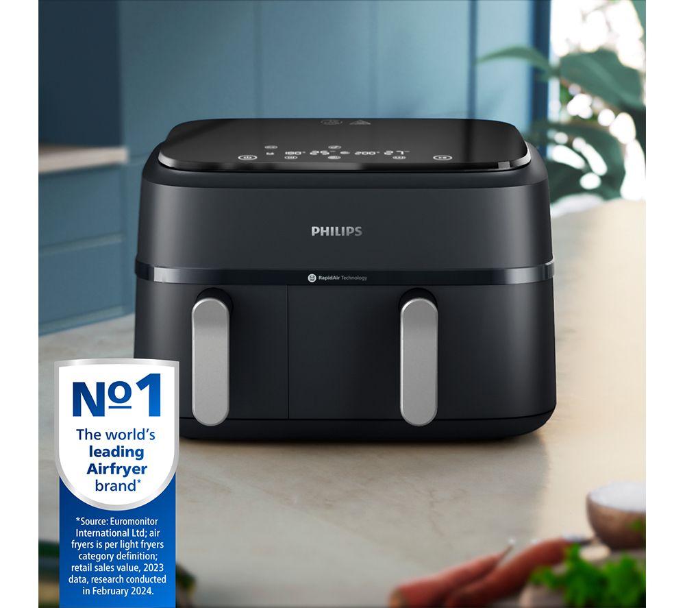 Buy PHILIPS 3000 Series NA351 00 9L Dual Basket Air Fryer Black Silver Currys