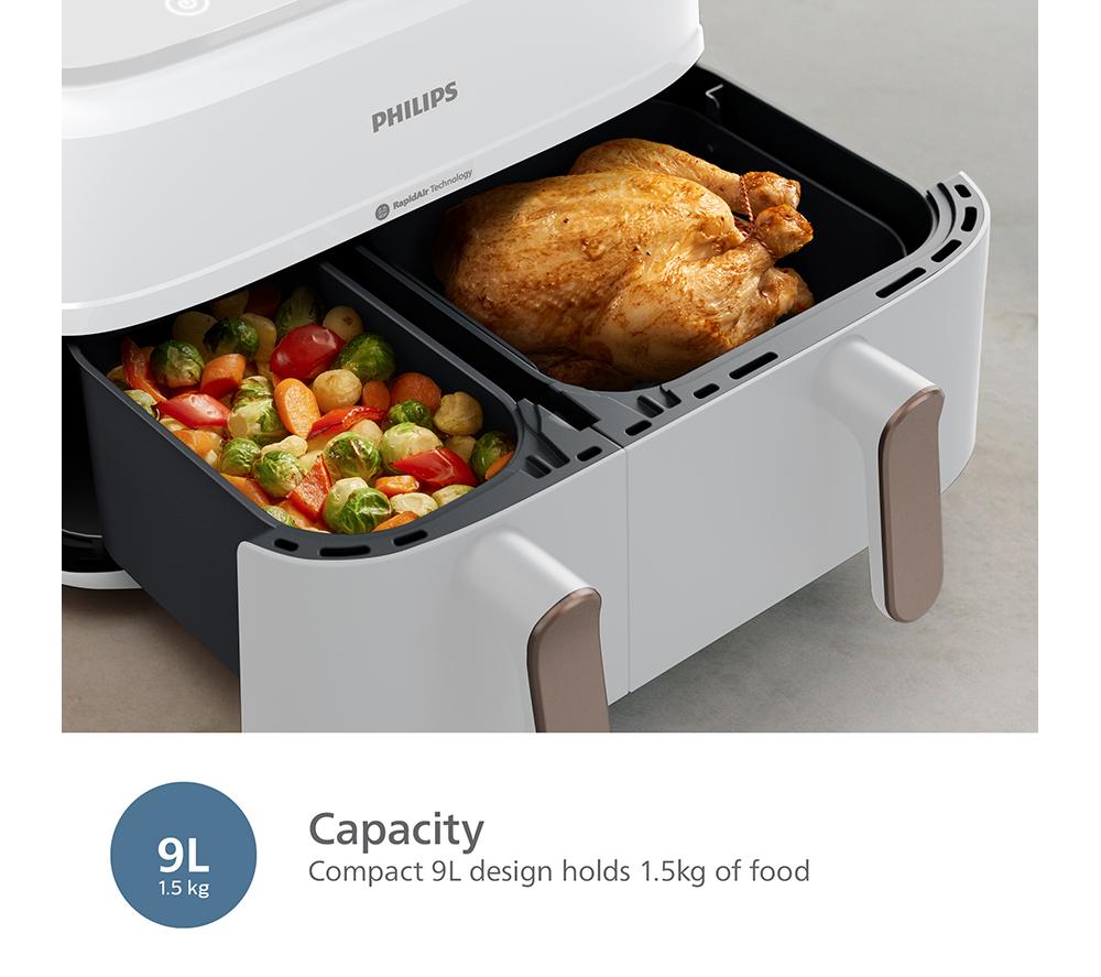 5000 Series Horkovzdušná fritéza Airfryer se dvěma košíky NA555/00
