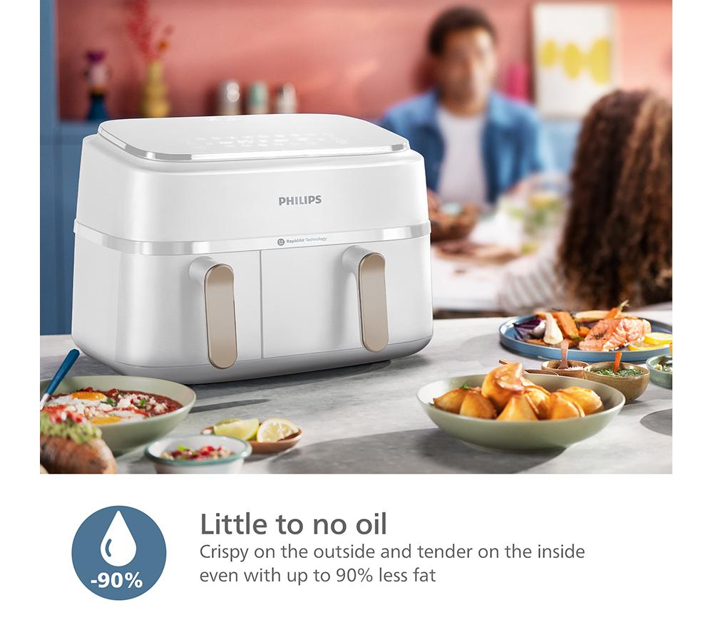 PHILIPS 3000 Series NA353/19 9L Dual Basket Air Fryer - White image number 11 of 13