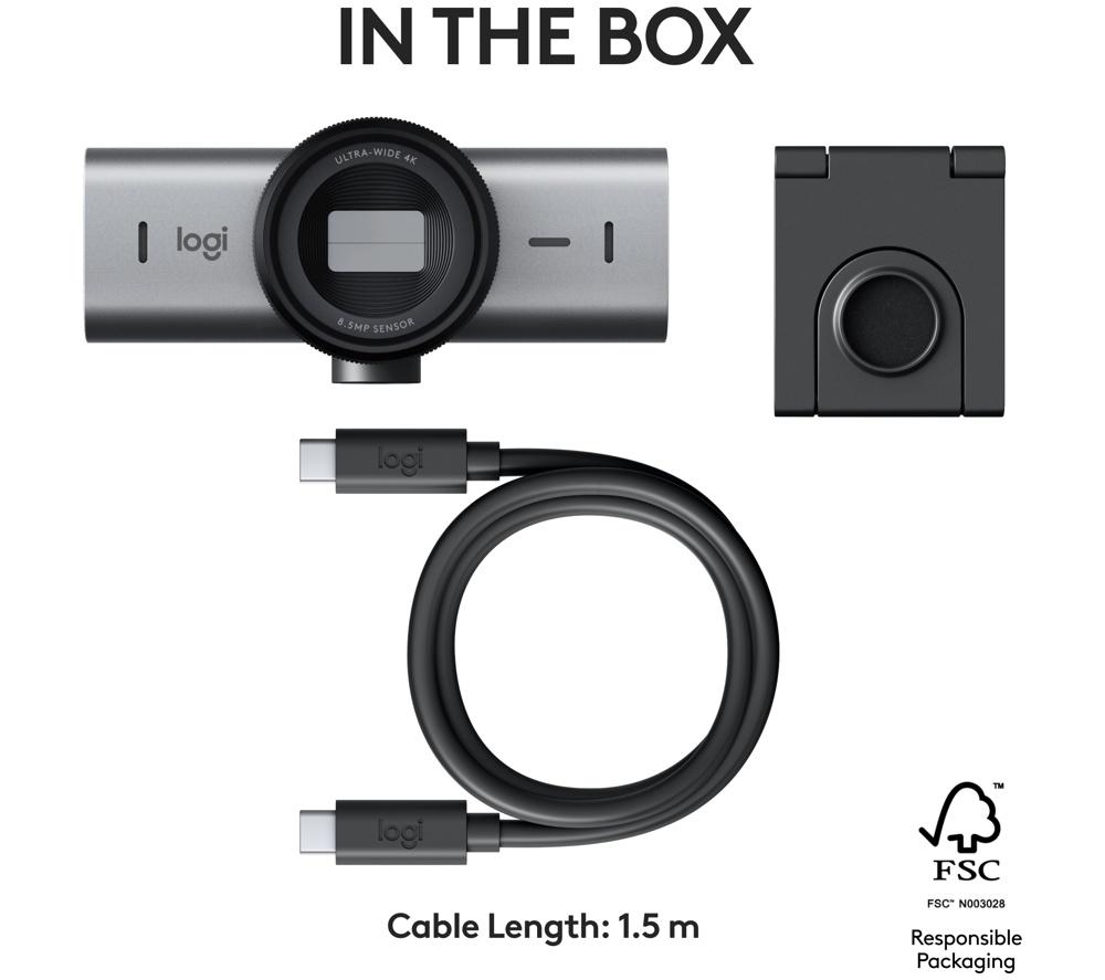 LOGITECH MX Brio 4K Ultra HD Webcam - Graphite image number 11 of 11