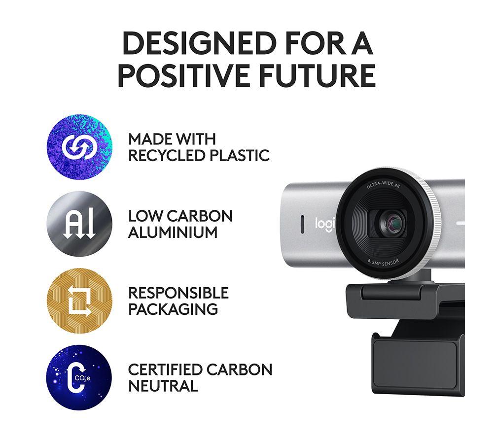LOGITECH MX Brio 4K Ultra HD Webcam - Pale Grey image number 10 of 11