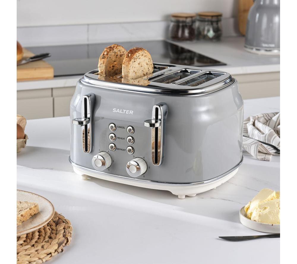 SALTER Retro EK5739 4-Slice Toaster - Grey image number 3 of 6