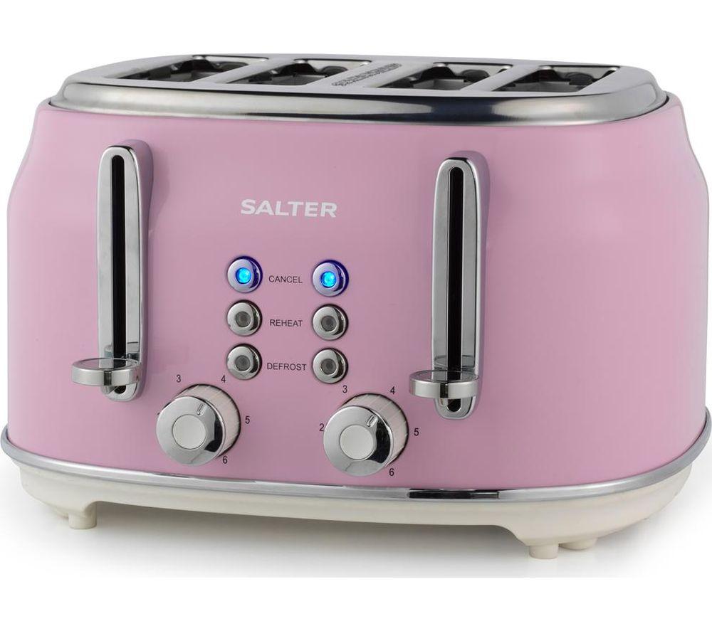 SALTER Retro EK5739PNK 4-Slice Toaster - Pink, Pink