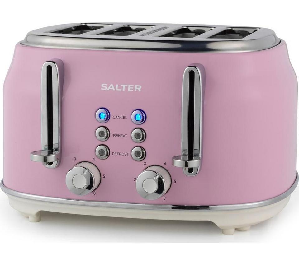 SALTER Retro EK5739PNK 4-Slice Toaster - Pink