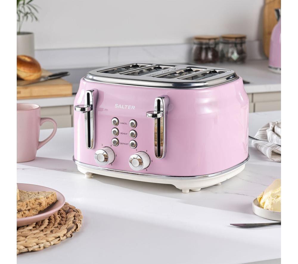 SALTER Retro EK5739PNK 4-Slice Toaster - Pink image number 3 of 6