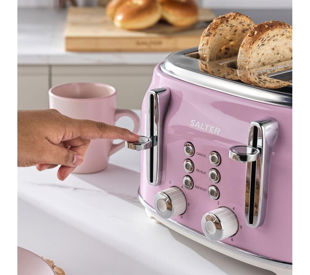 SALTER Retro EK5739PNK 4-Slice Toaster - Pink image number 4 of 6