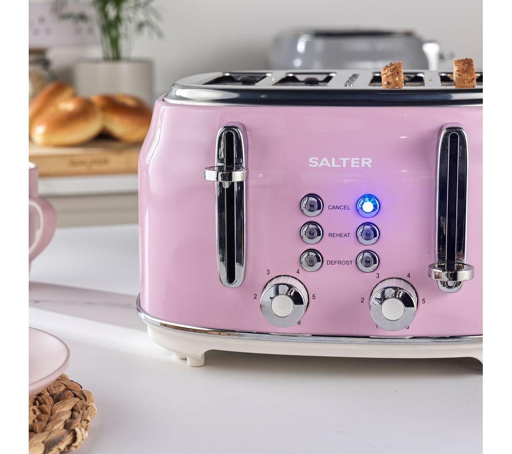 SALTER Retro EK5739PNK 4-Slice Toaster - Pink image number 6 of 6