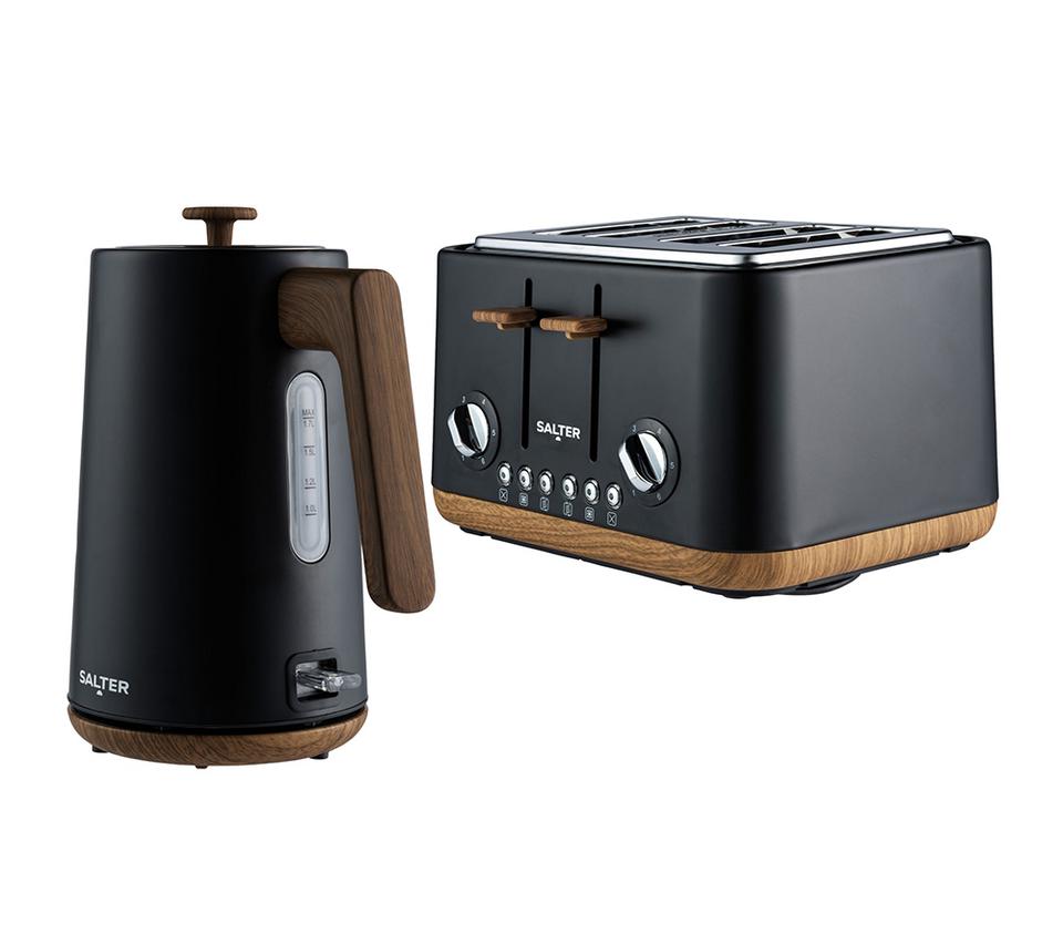 SALTER COMBO-9135 Toronto Jug Kettle & 4-Slice Toaster Bundle - Matt Black