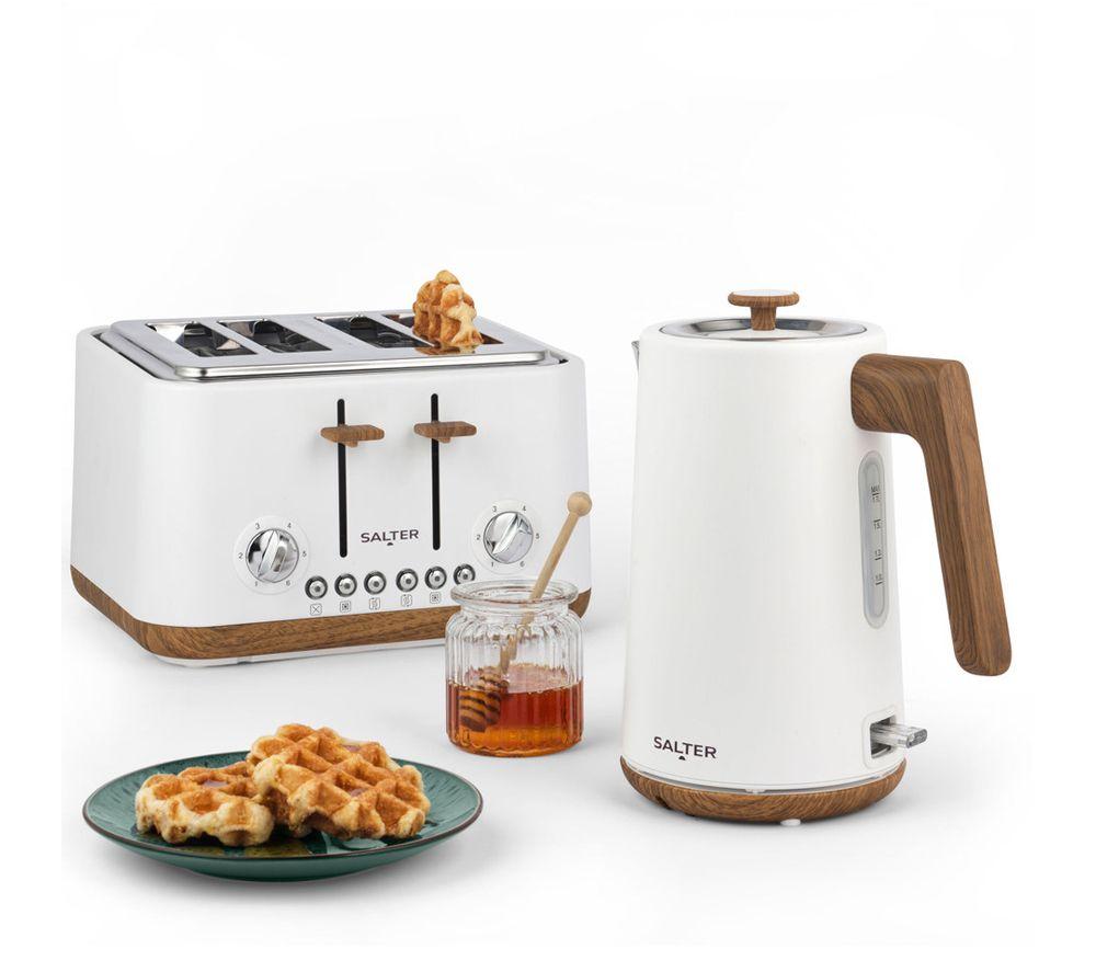 SALTER COMBO-9134 Toronto Jug Kettle & 4-Slice Toaster Bundle - Matt White image number 8 of 10