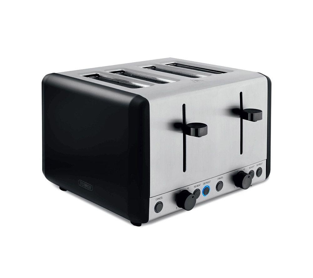 Tower Sera T20086blk 4-Slice Toaster - Black, Black - Image 6