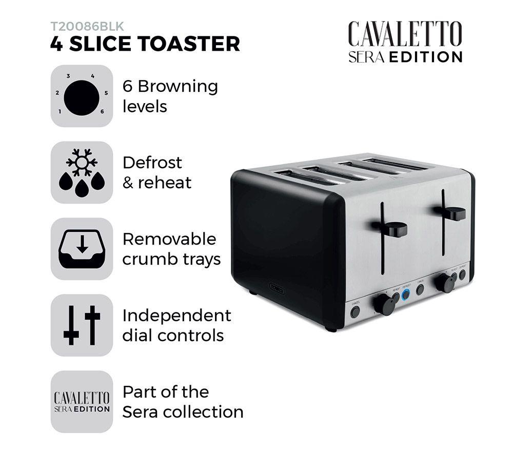 TOWER Sera T20086BLK 4-Slice Toaster - Black image number 4 of 19