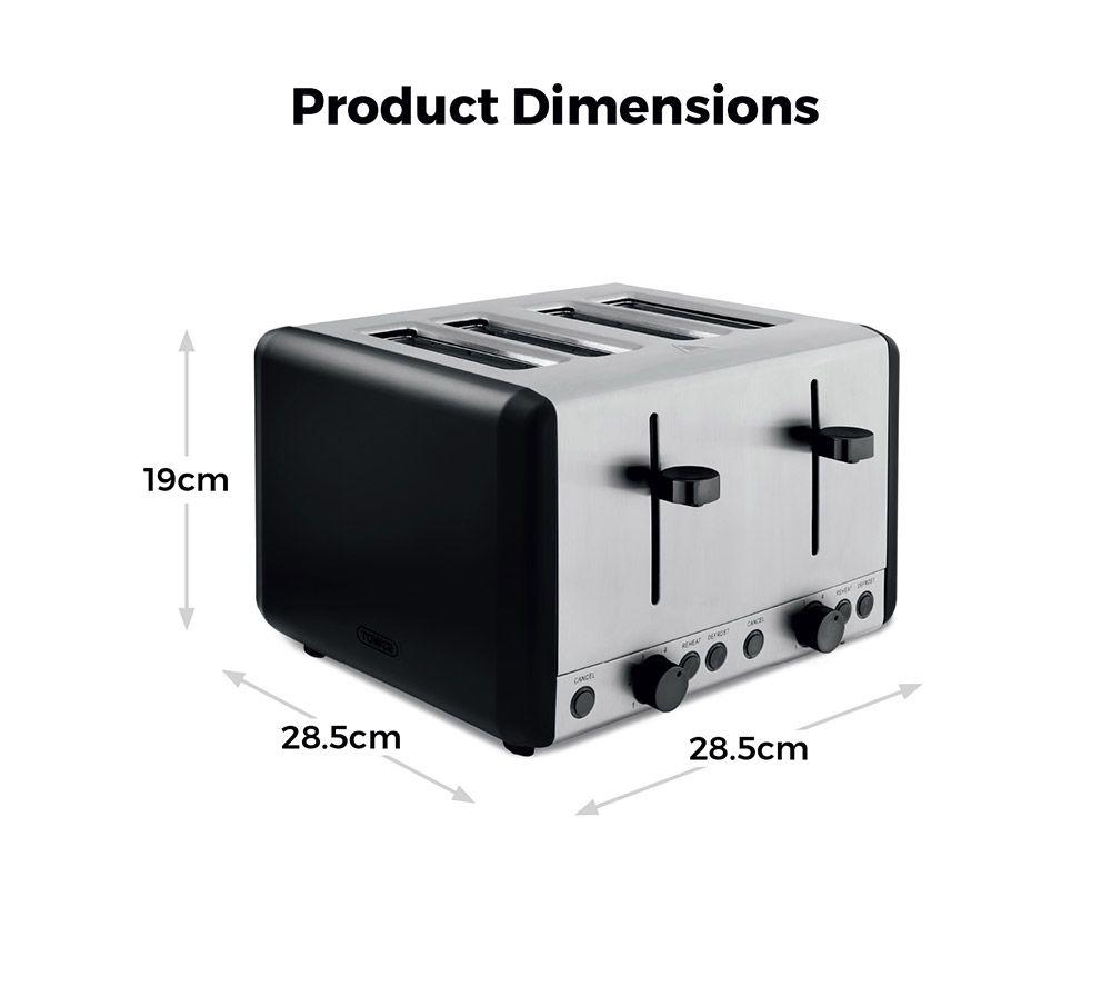 TOWER Sera T20086BLK 4-Slice Toaster - Black image number 8 of 19
