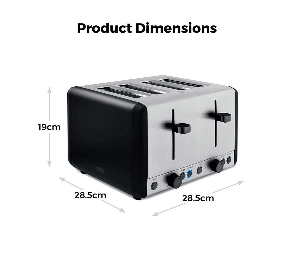 TOWER Sera T20086BLK 4-Slice Toaster - Black image number 16 of 19
