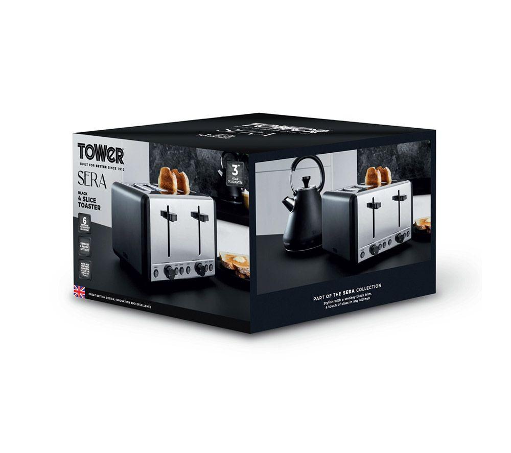 TOWER Sera T20086BLK 4-Slice Toaster - Black image number 19 of 19
