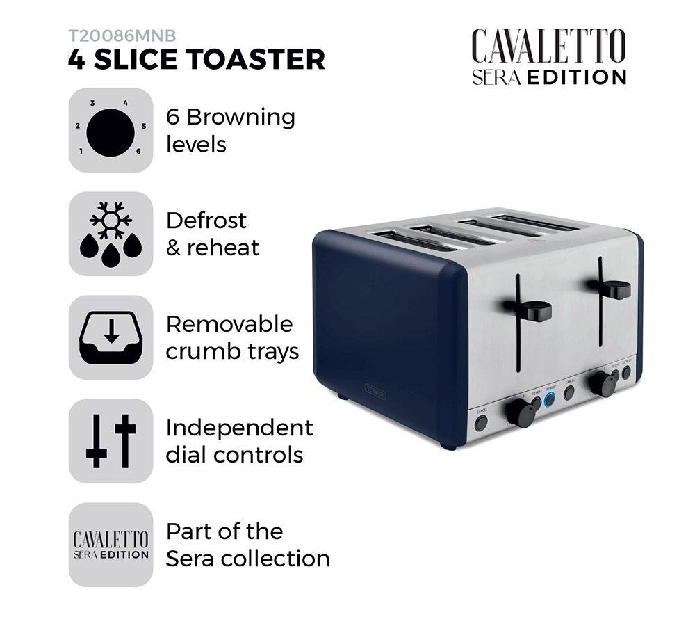 TOWER Sera T20086MNB 4-Slice Toaster - Blue image number 7 of 14