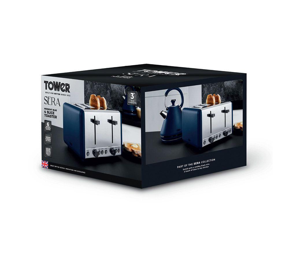 TOWER Sera T20086MNB 4-Slice Toaster - Blue image number 14 of 14
