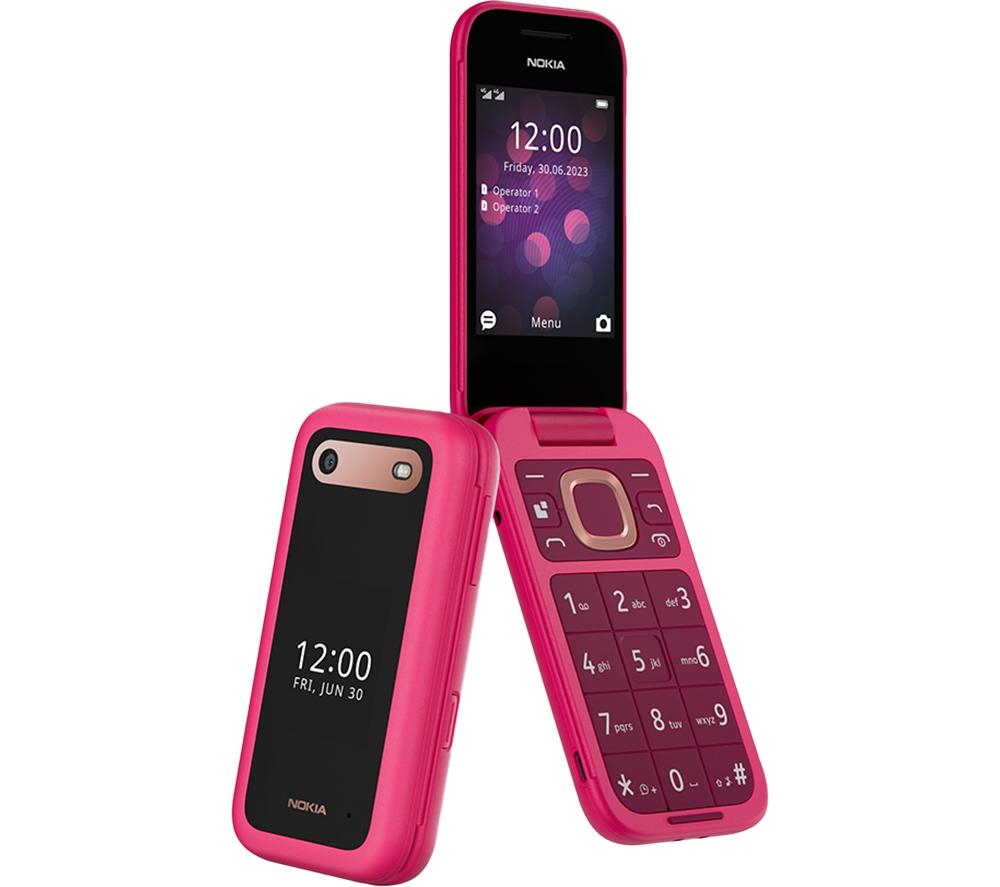NOKIA 2660 Flip - 128 MB, Pop Pink, Pink