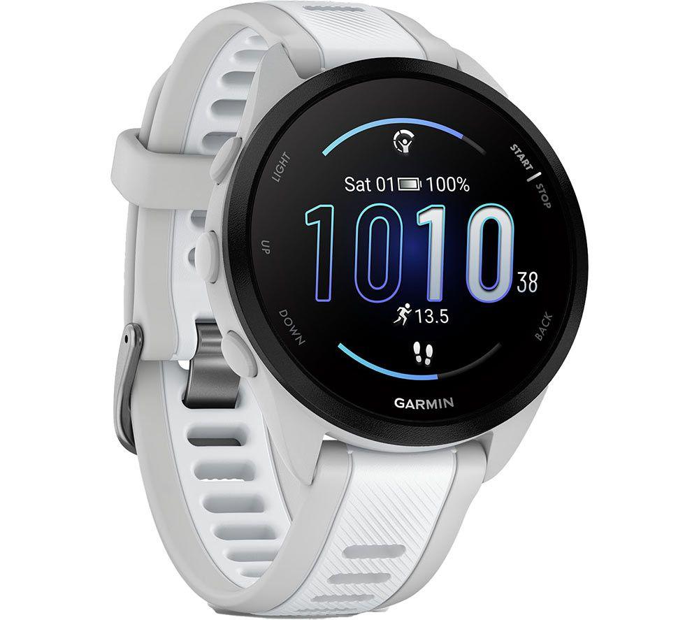 Garmin Forerunner 165, Easy to Use Lightweight GPS Running Smartwatch, AMOLED Touchscreen, Advanced Training, Insights and Features, Safety and Tracking Features, Up to 11 days Battery Life, White
