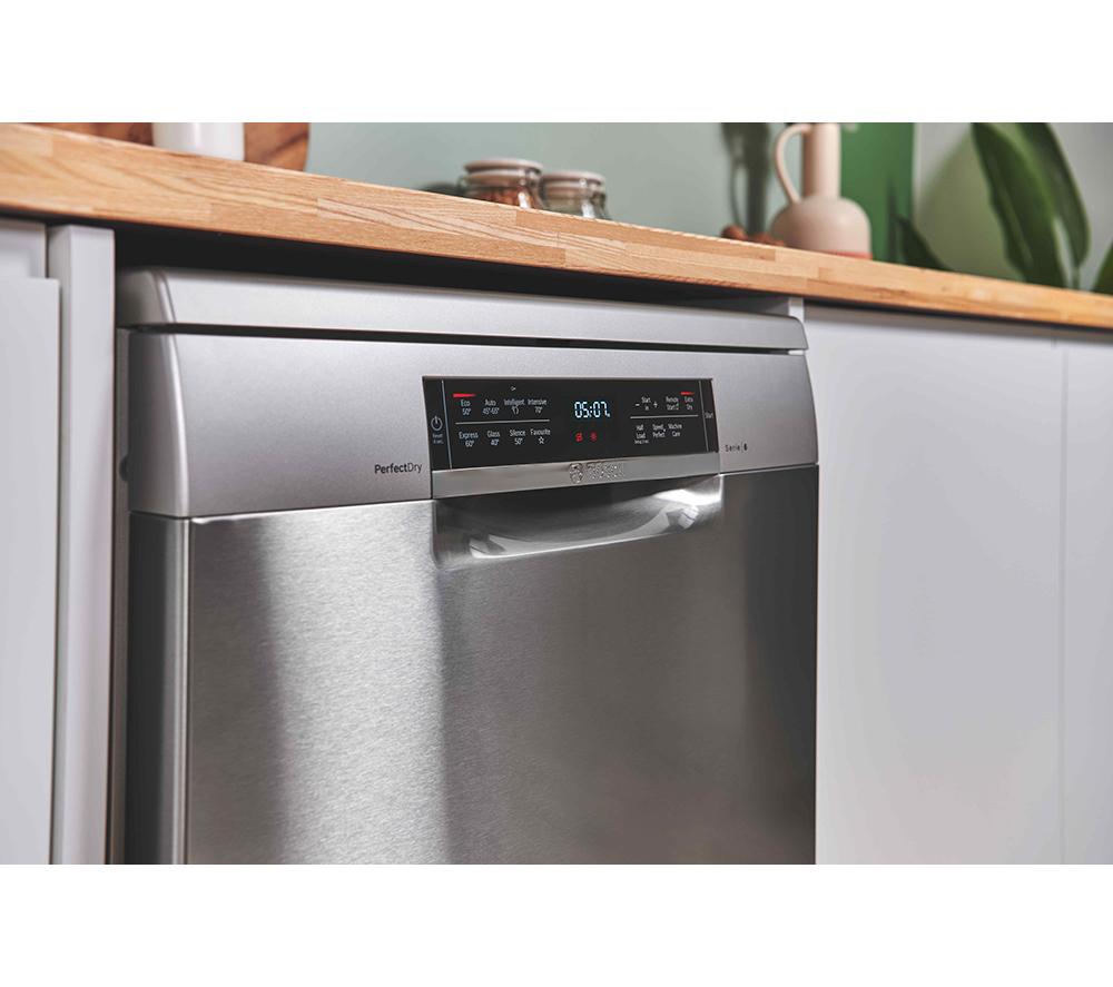 BOSCH Series 6 PerfectDry SMS6TCI01G Full-size WiFi-enabled Dishwasher - Silver Inox image number 13 of 20
