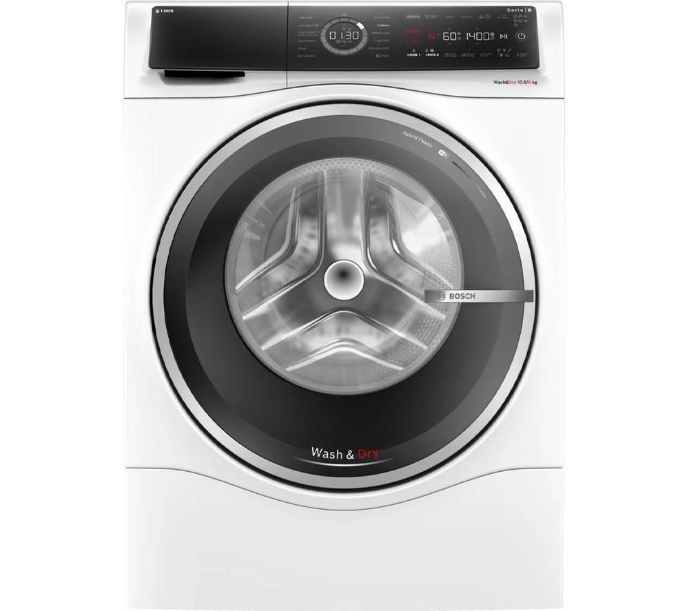 BOSCH Series 8 i-DOS WNC25410GB 10.5 kg Washer Dryer – White, White