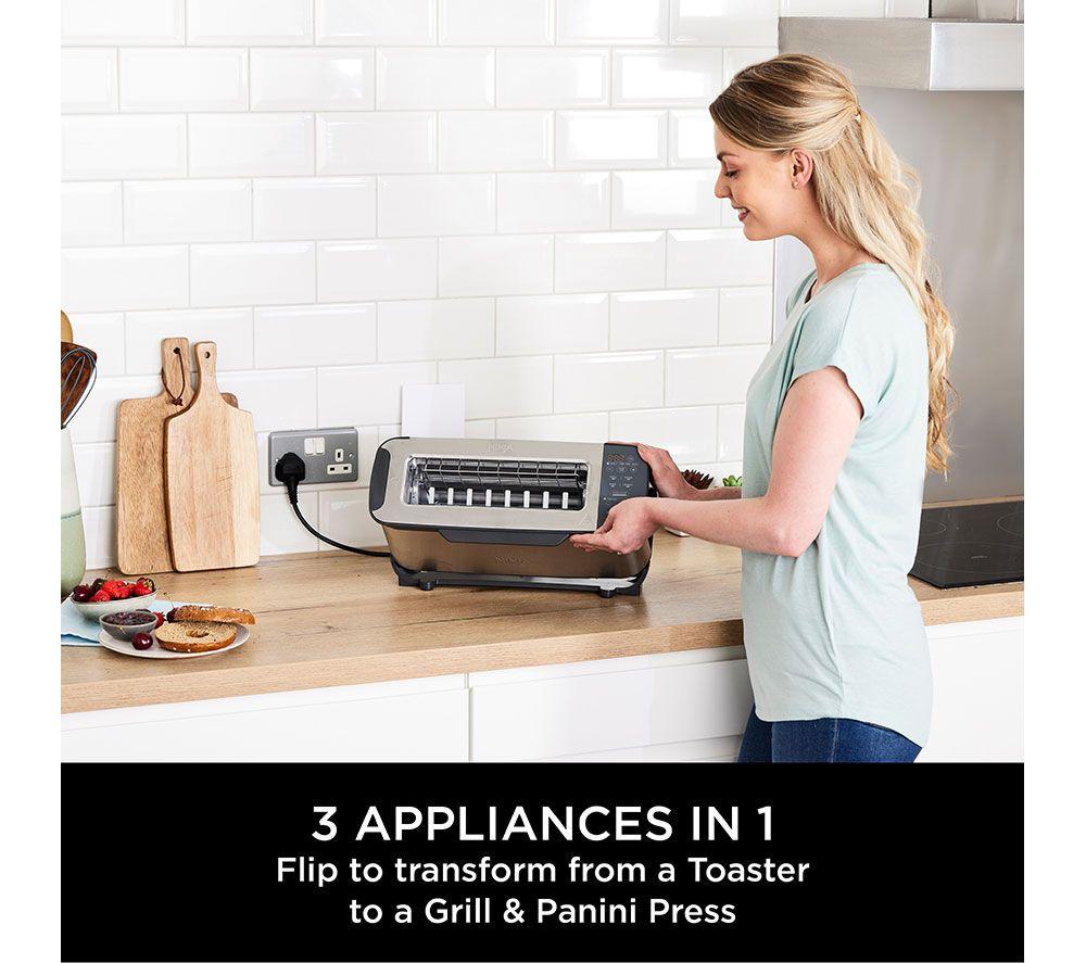 NINJA Foodie ST202UK 3-in-1 Toaster, Grill & Panini Press - Stainless Steel image number 2 of 13