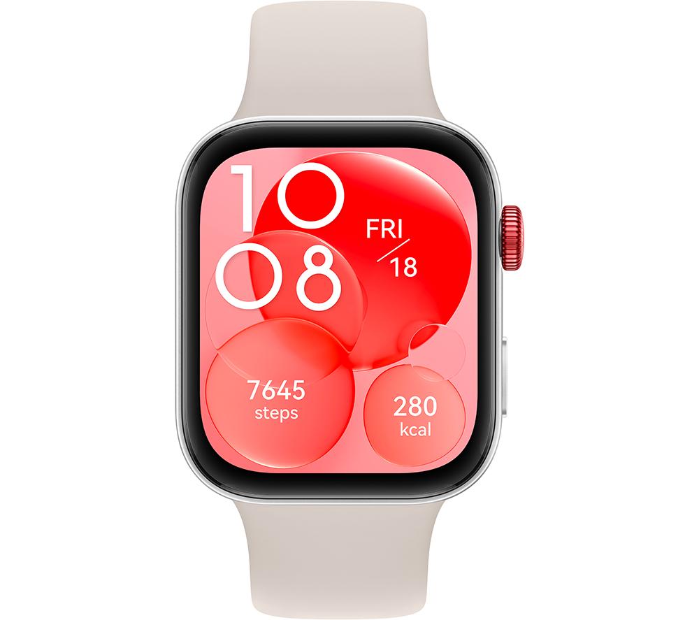 Buy HUAWEI Watch Fit Silver with White Fluoroelastomer Strap