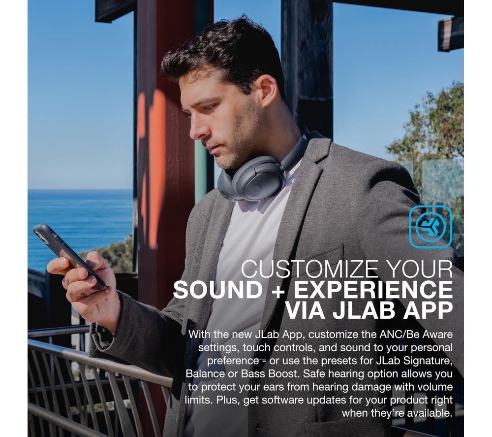 JLAB JBuds Lux Wireless Bluetooth Noise-Cancelling Headphones - Graphite image number 8 of 9