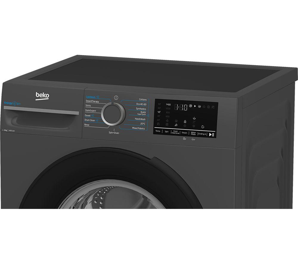 BEKO Pro EnergySpin IronFast BM3WT4941IA 9 kg 1400 Spin Washing Machine - Anthracite image number 2 of 17