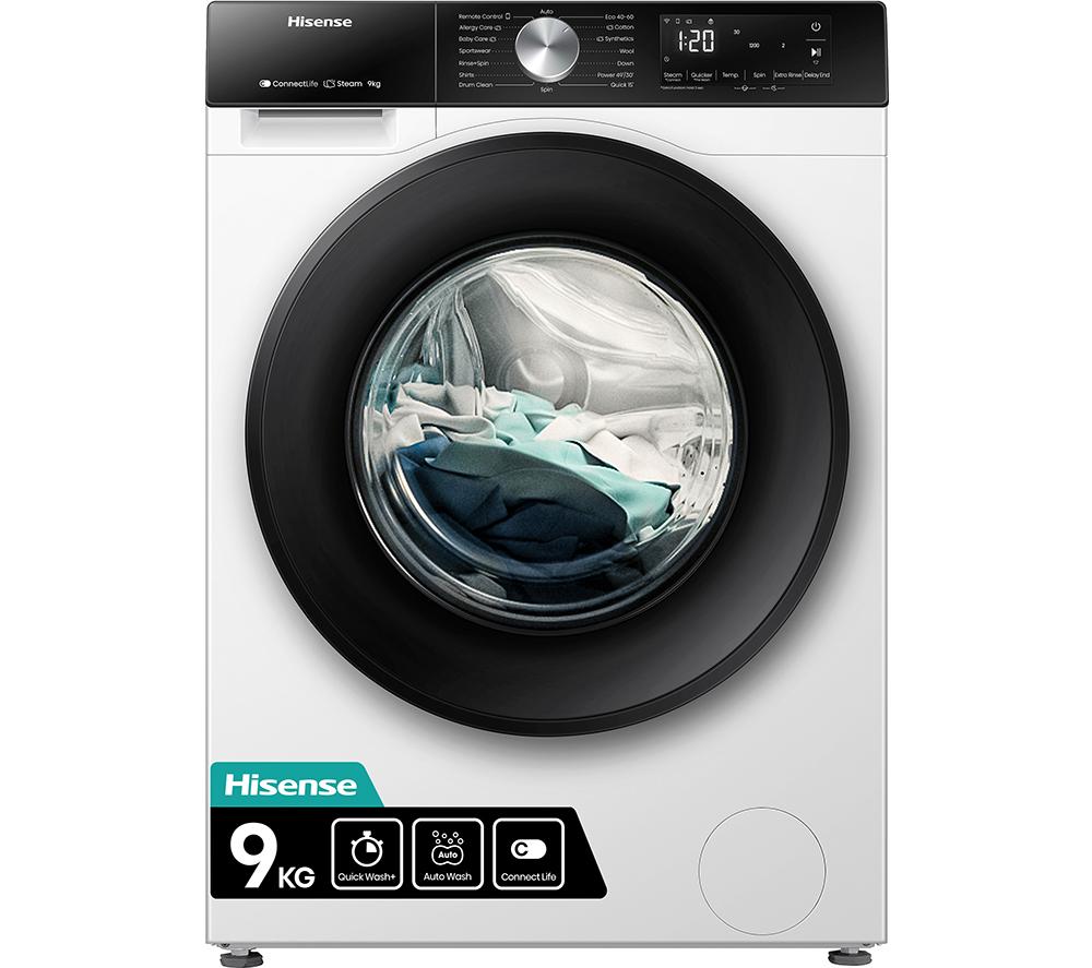 HISENSE 3S Series WF3S9043BB3 WiFi-enabled 9 kg 1400 Spin Washing Machine - Premium Black, Black