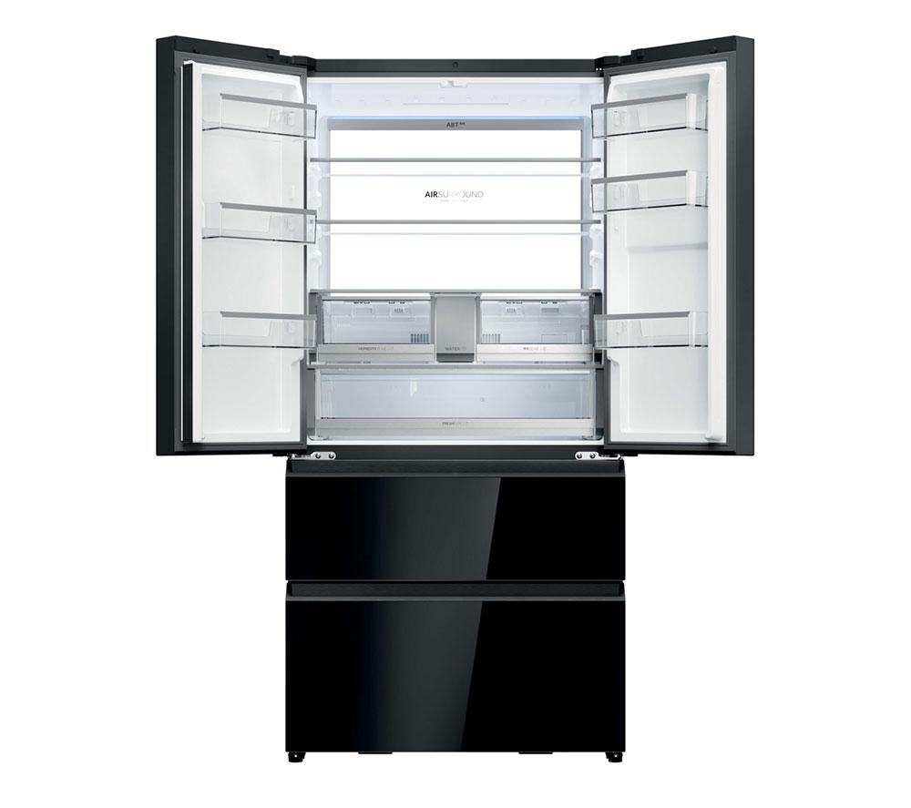 HAIER Series 7 Total No Frost HFR79F19DFGB Fridge Freezer - Obsidian Black Glass image number 5 of 17