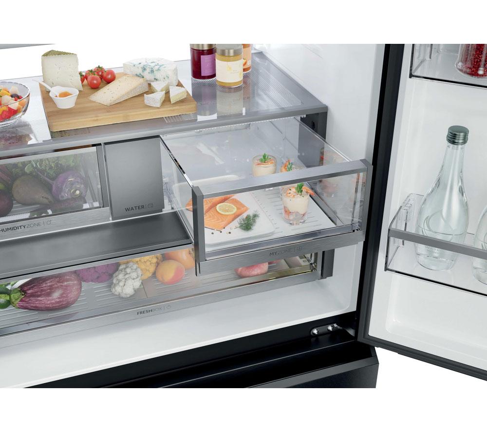 HAIER Series 7 Total No Frost HFR79F19DFGB Fridge Freezer - Obsidian Black Glass image number 14 of 17