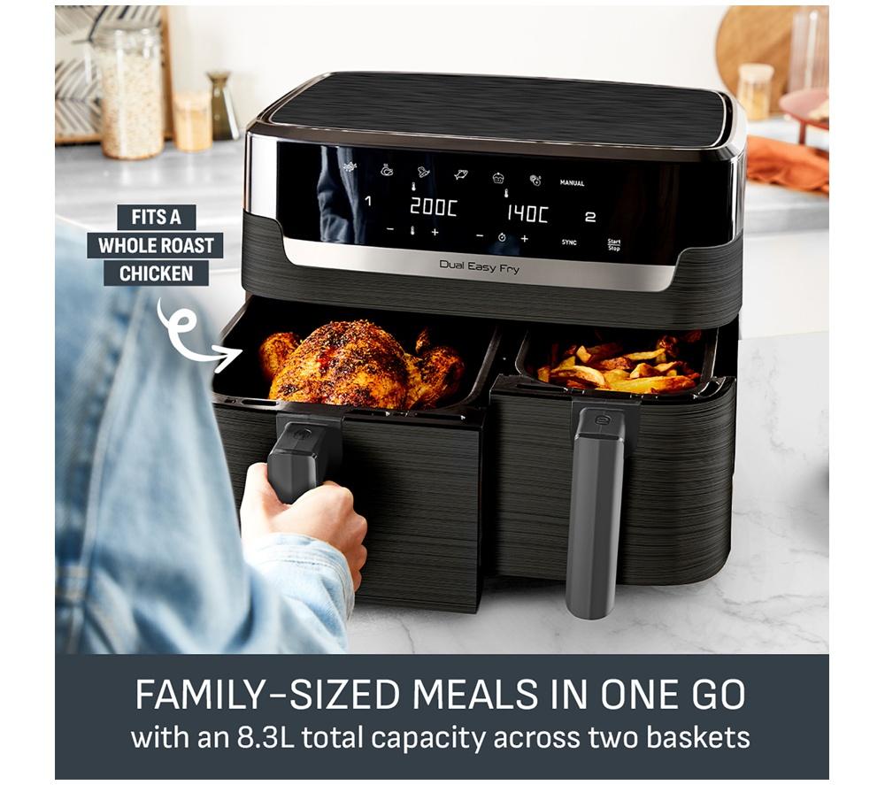 TEFAL Easy Fry EY901N40 8.3L Dual Air Fryer - Black image number 3 of 9