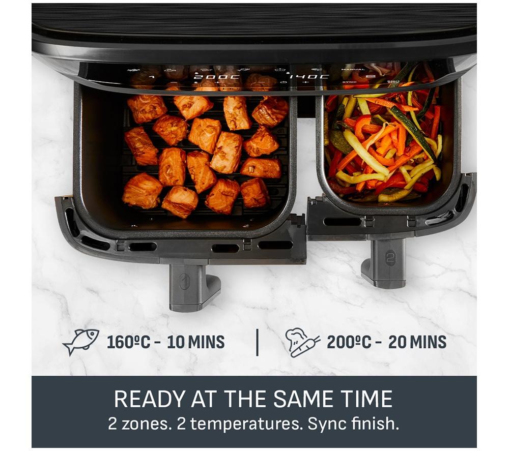 TEFAL Easy Fry EY901N40 8.3L Dual Air Fryer - Black image number 4 of 9