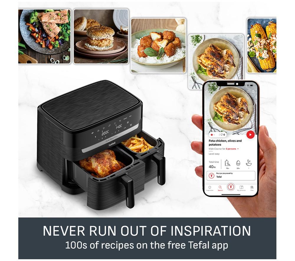 TEFAL Easy Fry EY901N40 8.3L Dual Air Fryer - Black image number 5 of 9